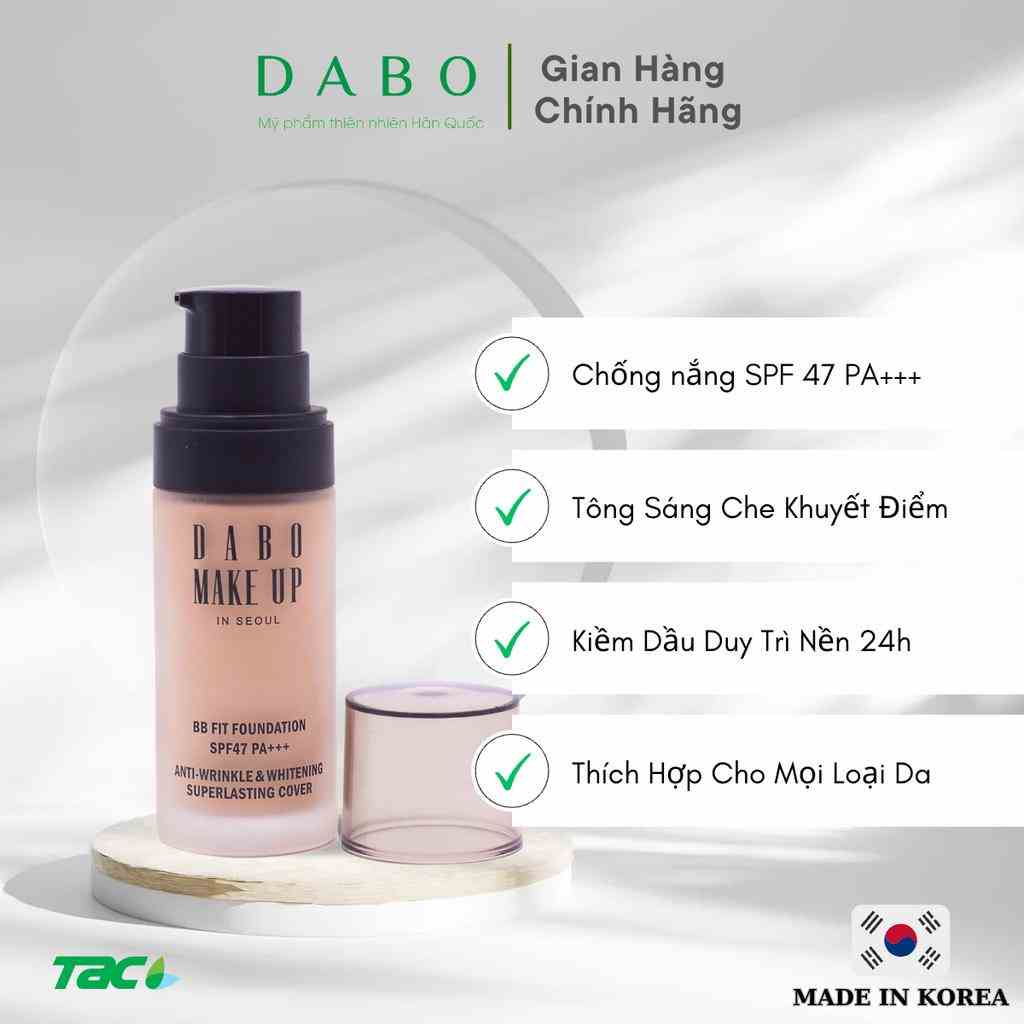 Kem Nền Trang Điểm DABO Make-up BB Fit Foundation 30ml THIÊN ANH BEAUTY