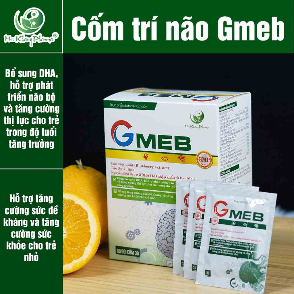 Gmeb Giúp Bổ Sung DHA, Phát Triển Trí Não, Tốt Cho Mắt, Tăng Cường Thị Lực (15 Gói/Hộp)