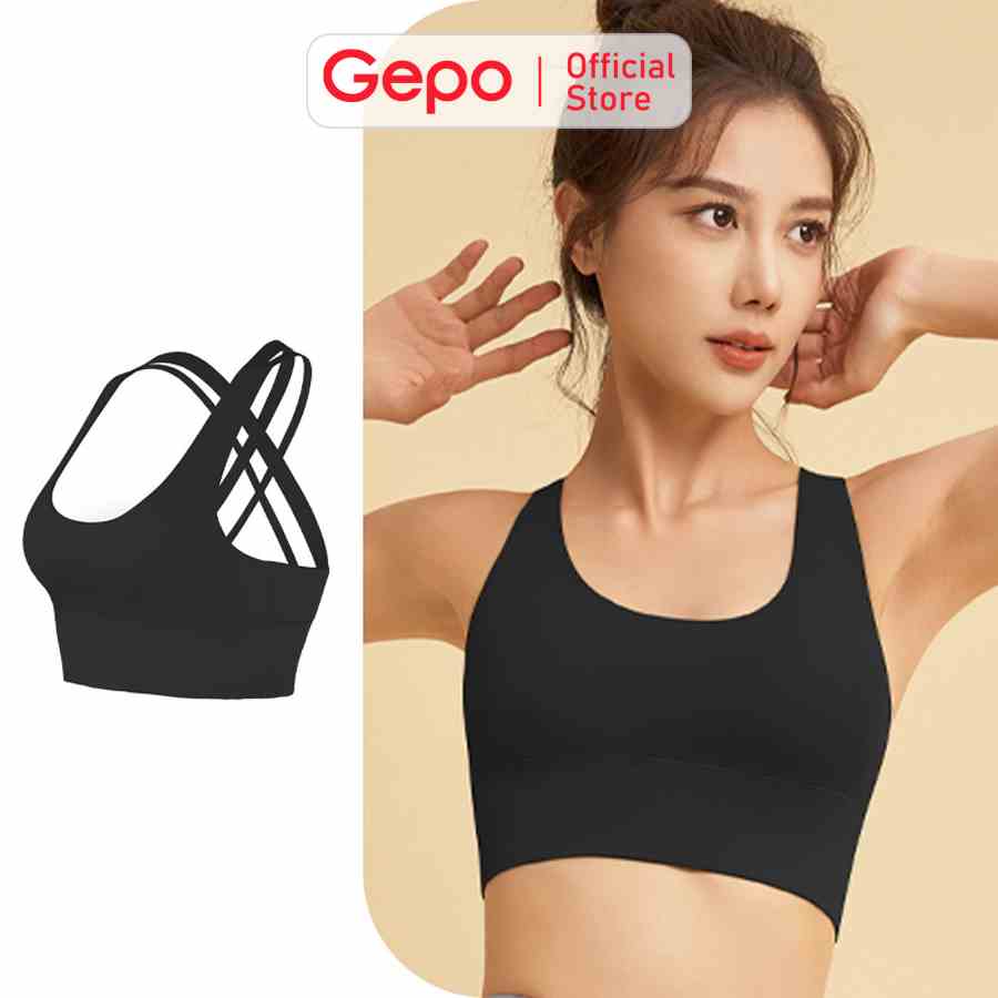 Áo bra tập gym yoga cao cấp có mút ngực chống sốc GEPO GP203 có 4 nấc điều chỉnh