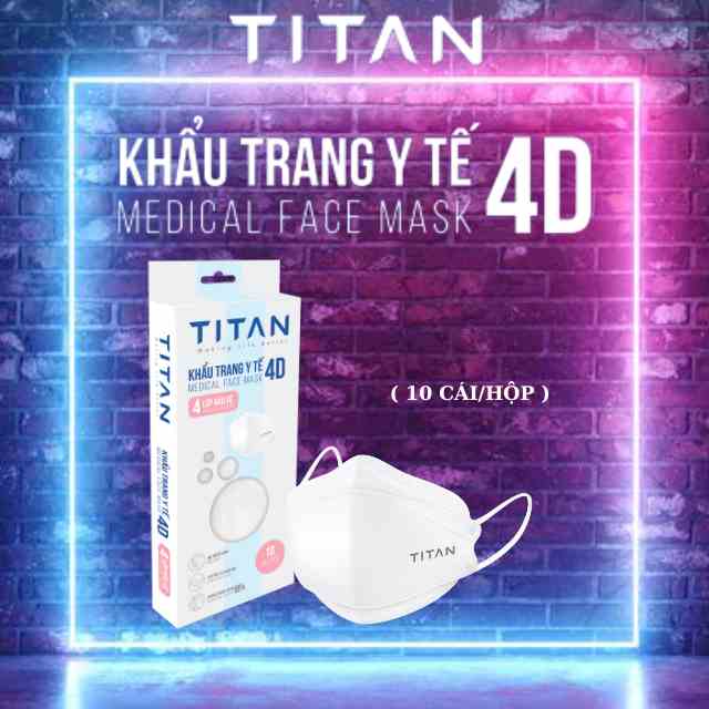 [Famapro xTitan] Khẩu trang 4D cao cấp 4 lớp kháng khuẩn (10 cái/ hộp)