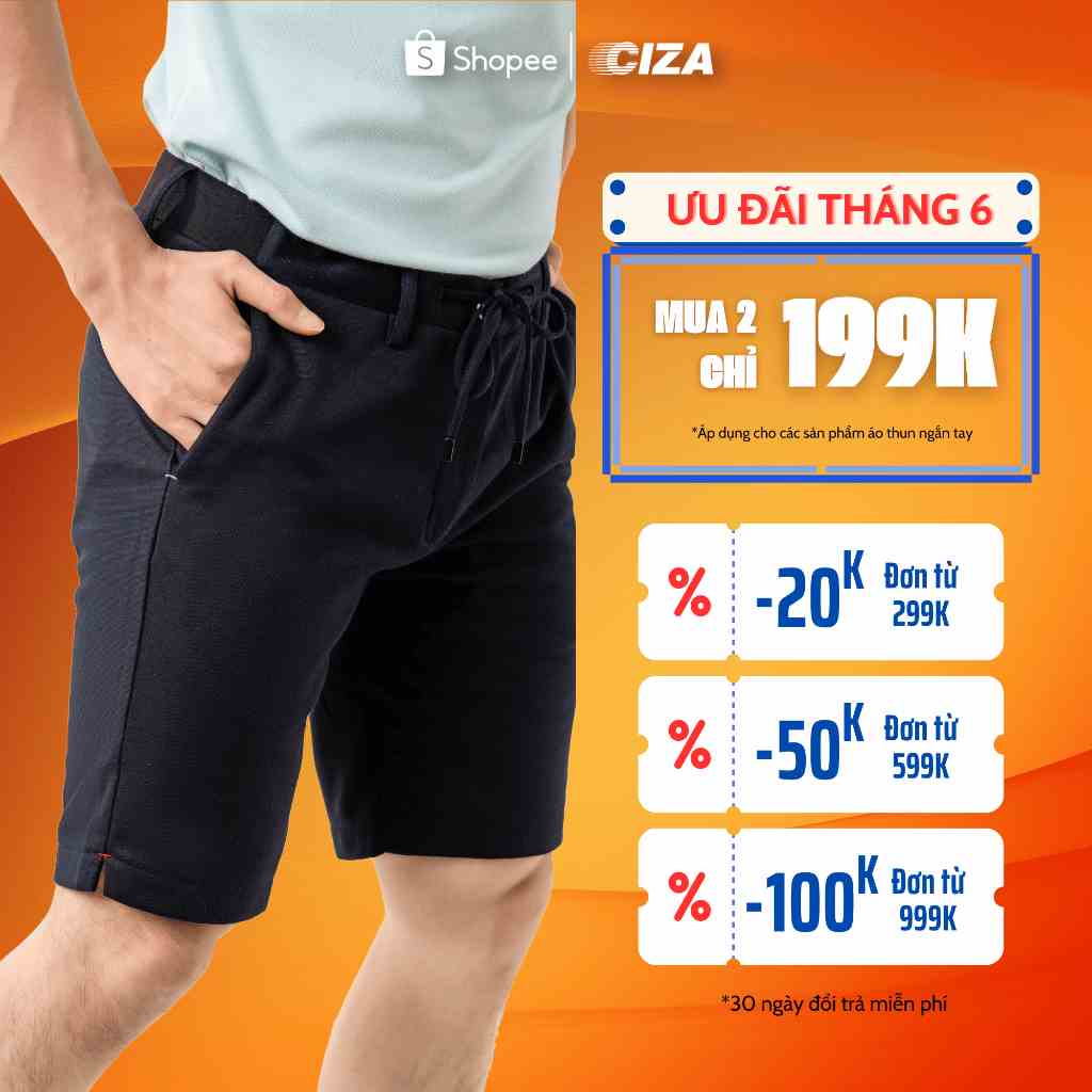 Quần đùi short thun ngắn nam CIZA phong cách thanh lịch cao cấp trẻ trung size S M L XL màu xám, đen, navy QTNR01