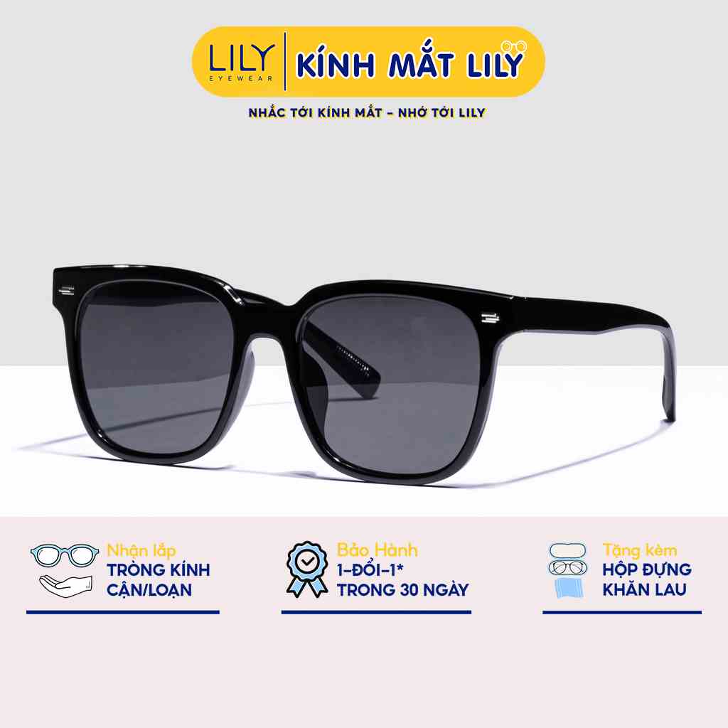 Kính mát nam nữ LILYEYEWEAR mắt vuông to chống UV400 chống bụi đi đường màu sắc thời trang Hè KC317