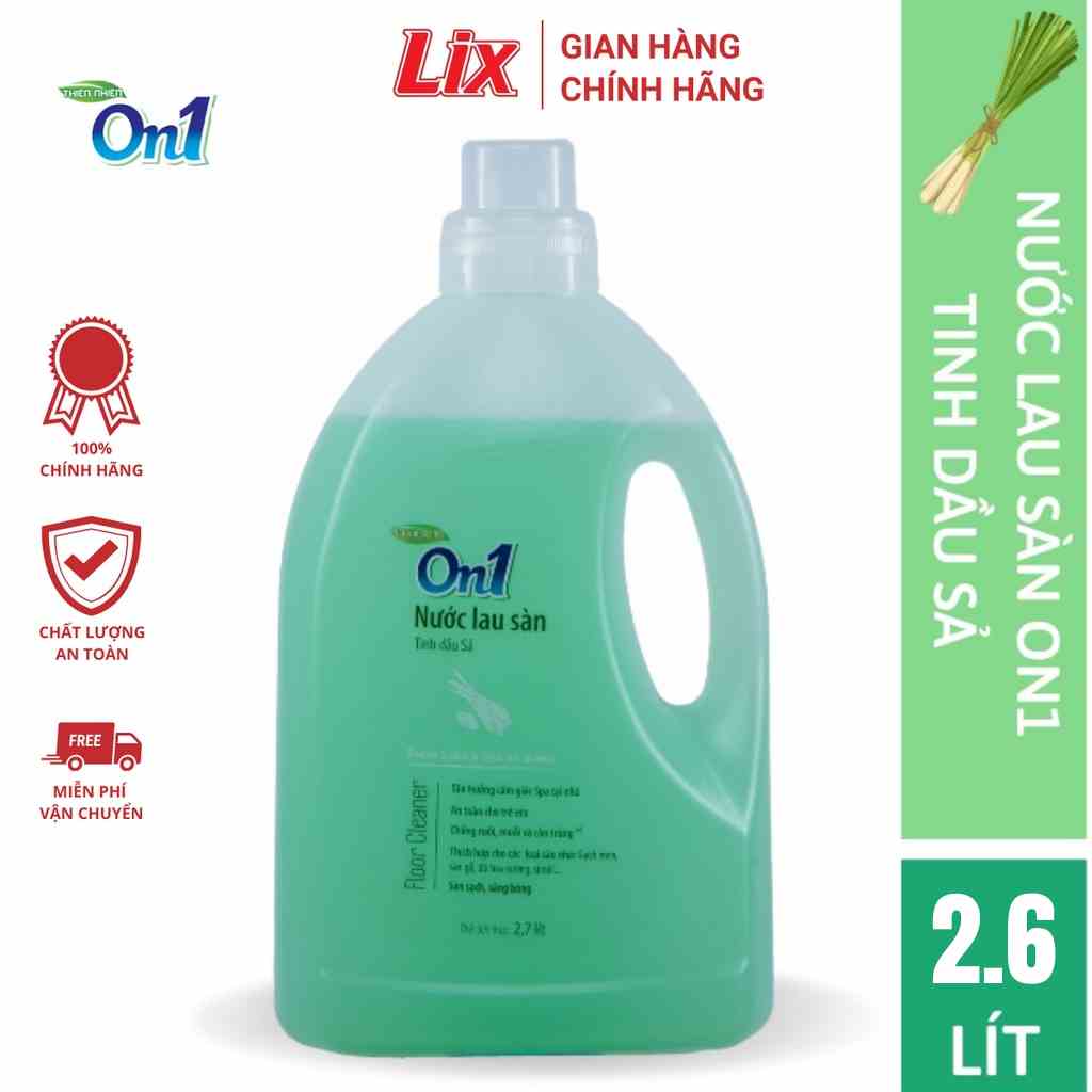 Nước lau sàn On1 tinh dầu Sả 2,6L LC202 - Sàn sạch, sáng bóng