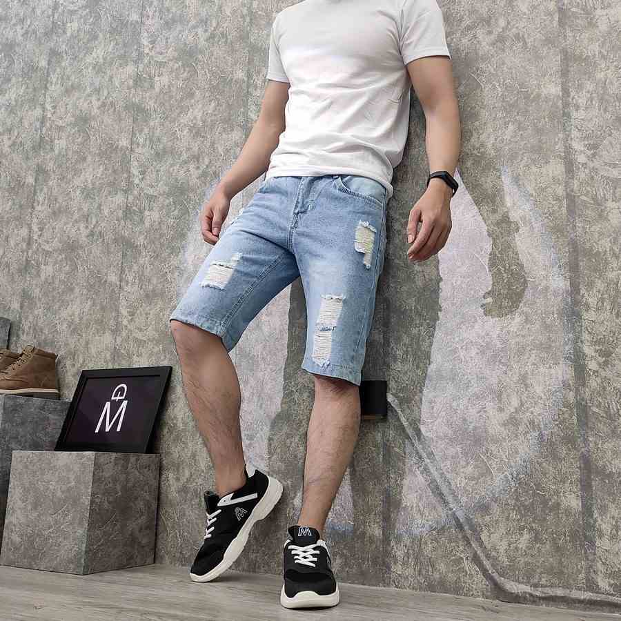 [Mã BMLT30 giảm đến 30K đơn 299K] Quần short jean nam Inichi cào rách loại tốt