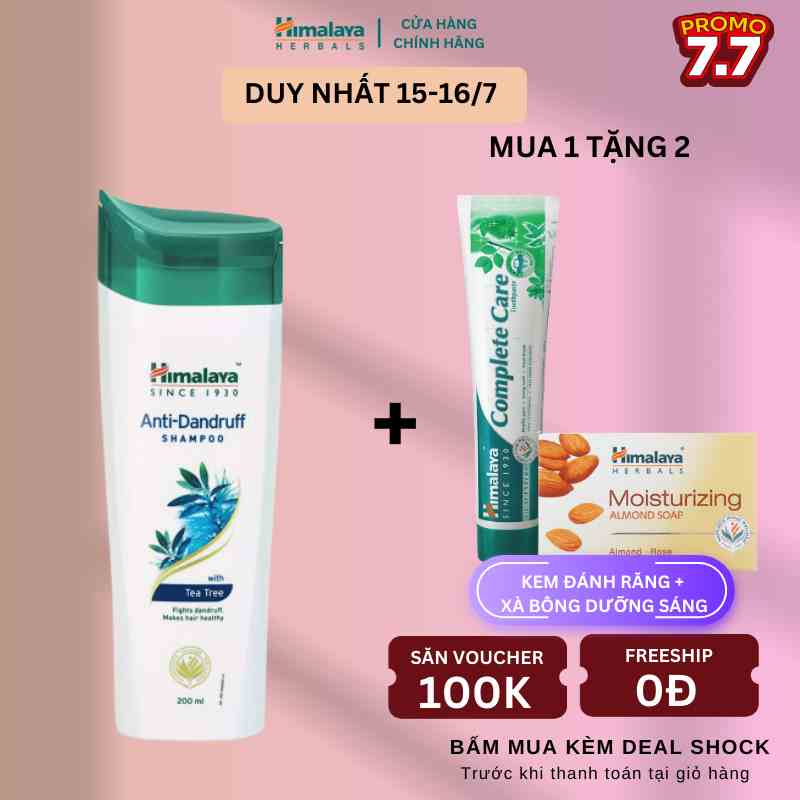 Dầu gội đầu ngăn ngừa gàu và giảm ngứa da đầu từ tinh dầu tràm trà Himalaya Anti-Dandruff Shampoo 200ml