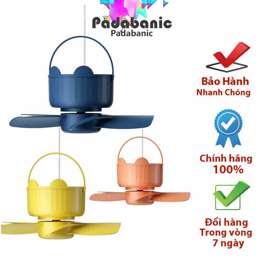 Quạt Mini Padabanic 1359 Treo Tường Cắm Điện Trực Tiếp Dây Dài 3m Tiện Lợi Có Nút Điều Khiển