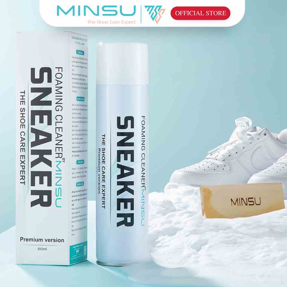 Chai Xịt Vệ Sinh Giày Sneaker Bọt Tuyết NANO MINSU M5955 Giặt Khô Siêu Tốc Bảo Vệ Giày Khỏi Bị Ố Vàng, Phai Màu