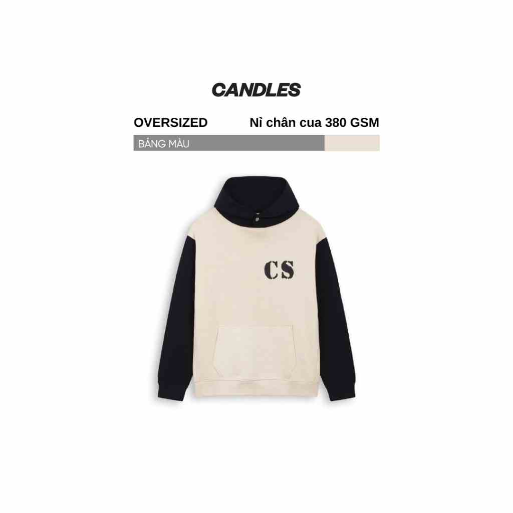 Áo hoodie nam nữ oversized CANDLES STENCIL hình in vintage chất liệu nỉ chân cua 380gsm