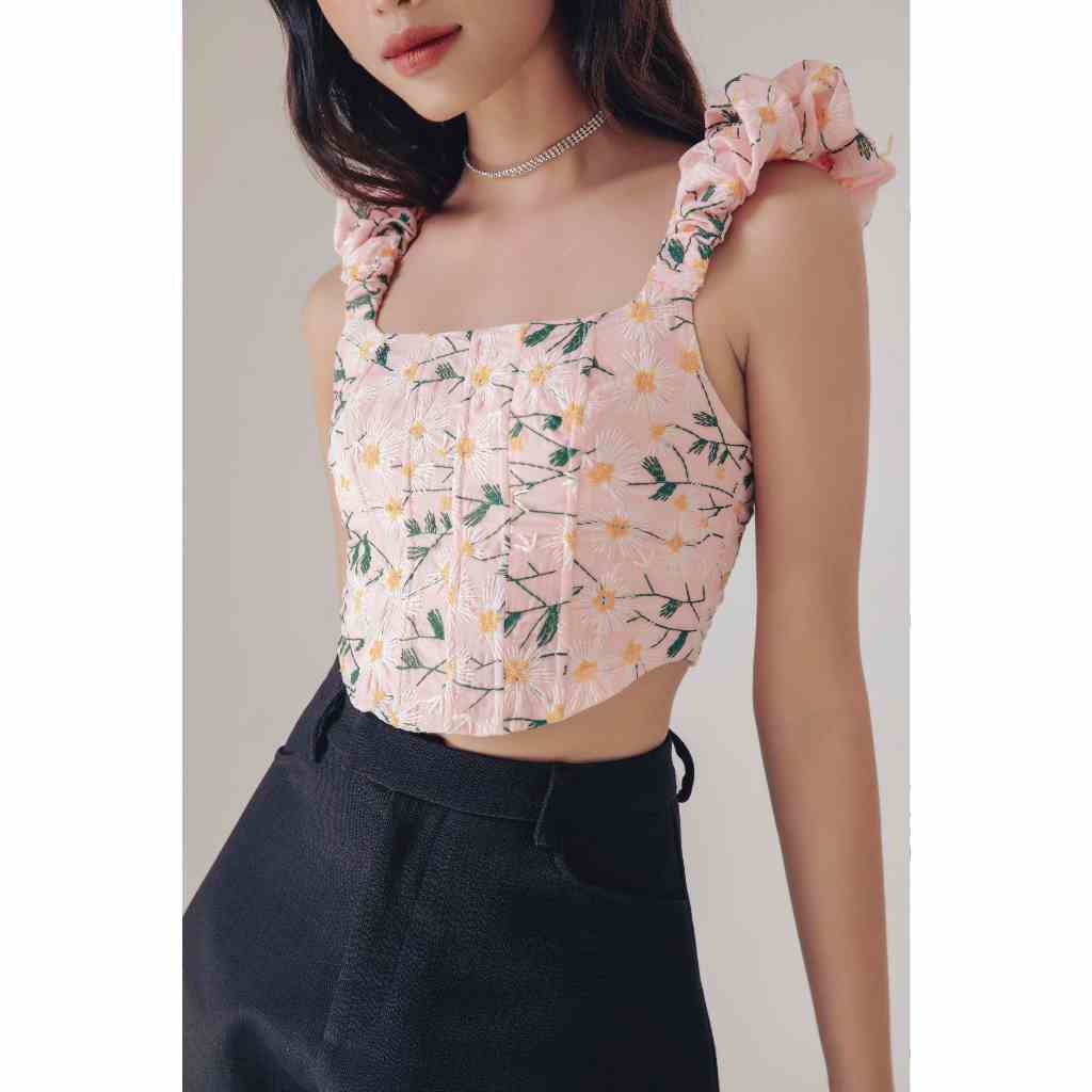 Áo Croptop Nữ Corset Dây Nhún To - Rion Top - GOÛT DE JUN