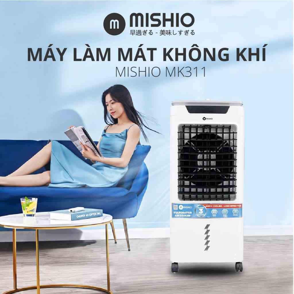 Máy Làm Mát Không Khí Mishio MK311 Diệt Khuẩn Bằng Tia UV - Hàng Chính Hãng