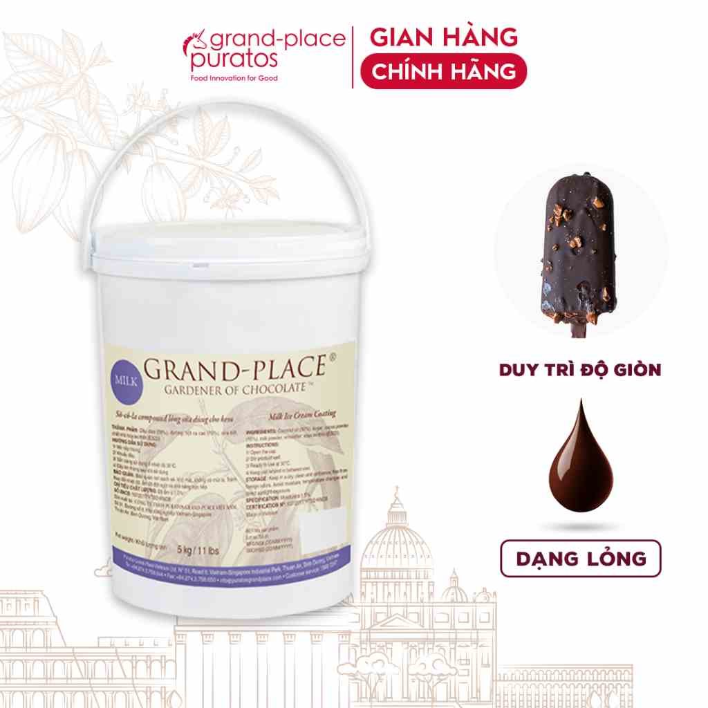 [Mã BMLTB200 giảm đến 100K đơn 499K] Socola Lỏng Sữa Puratos Grand-Place VN - 5kg