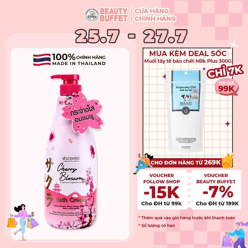 Sữa tắm dưỡng sáng và mịn da Scentio Cherry Blossom 700ml