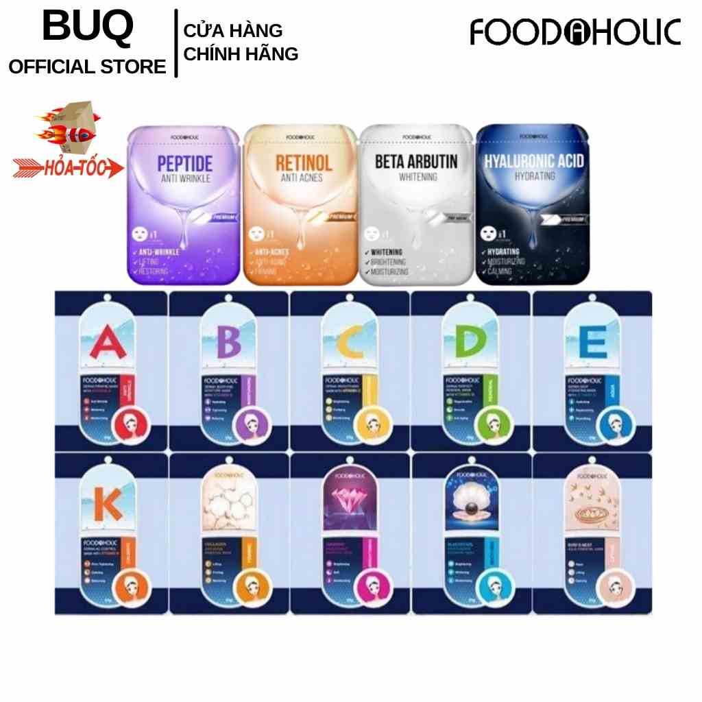 Mặt Nạ Giấy Chăm Sóc Da Toàn Diện Foodaholic Cấp Ẩm, Sáng Da Nâng Cơ 23g