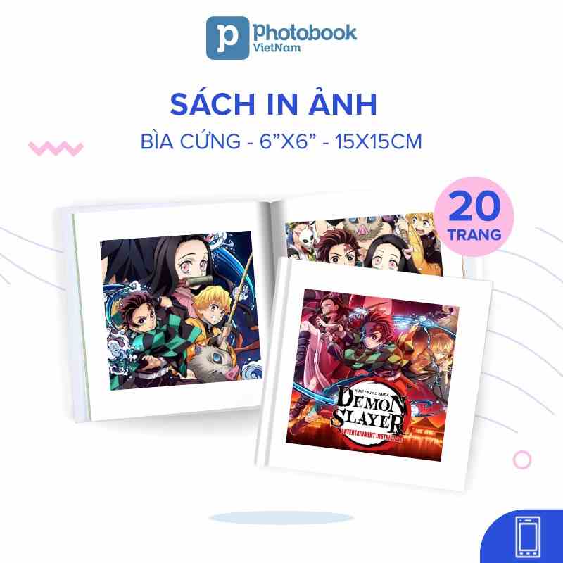 [Toàn Quốc][E-voucher] In sách tranh anime & manga bìa cứng 20 trang 6” x 6” (15 x 15cm) - Thiết kế trên app Photobook