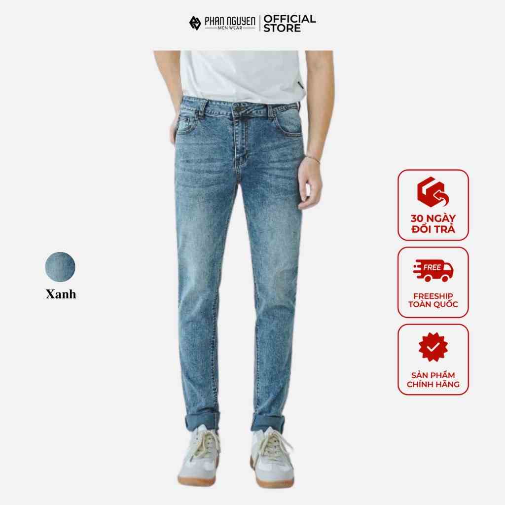 Quần jean nam dáng dài Phan Nguyễn, kiểu dáng slim fit, thiết kế trẻ trung, độ bền cao, thoáng mát QBD.025