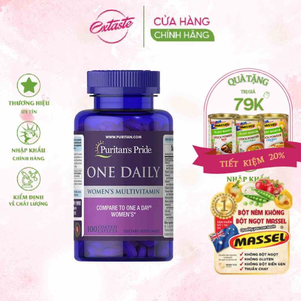 Viên uống bổ sung vitamin cho nữ giới Puritans Pride One Daily Women’s Multivitamin 100 viên