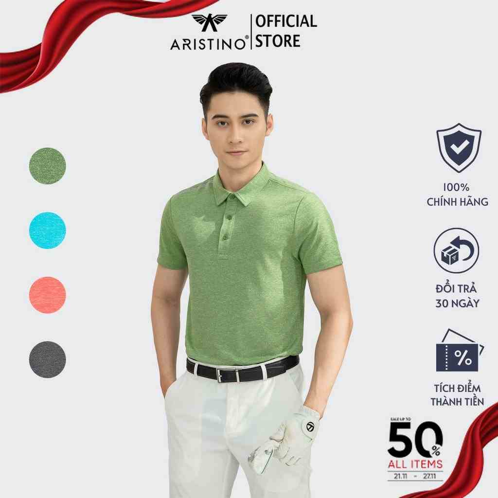 Áo polo nam ARISTINO phom Golf fit, thiết kế basic, họa tiết dệt jacquard tinh tế - APSG11S1