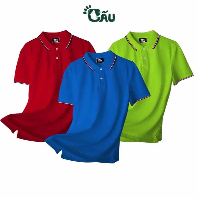 Áo thun Polo GẤU 194 Cá Sấu Viền Cổ Unisex vải Poly co dãn 4 chiều dày dặn form gerular fit - 3 SỌC