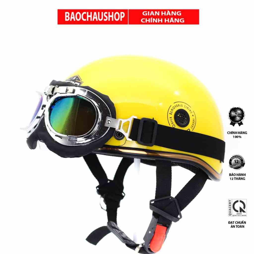 [Mã BMLTB35 giảm đến 35K đơn 99K] Mũ Bảo Hiểm Nửa Đầu Kính Phi Công HP Helmet 03B Chính Hãng - Bulldogshop