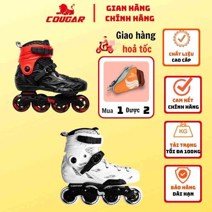 Giày Patin Người Lớn Cougar-Centosy Winning Pro Chính Hãng Thi Đấu, Form Chắc Chắn, Frame Hợp Kim Nhôm Cao Cấp