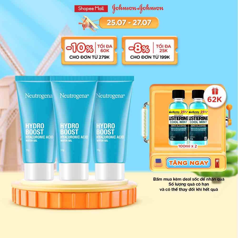 Combo 3 Kem Dưỡng Ẩm Cấp Nước Neutrogena Hydro Boost Water Gel Mini 15gx3 - 540023581