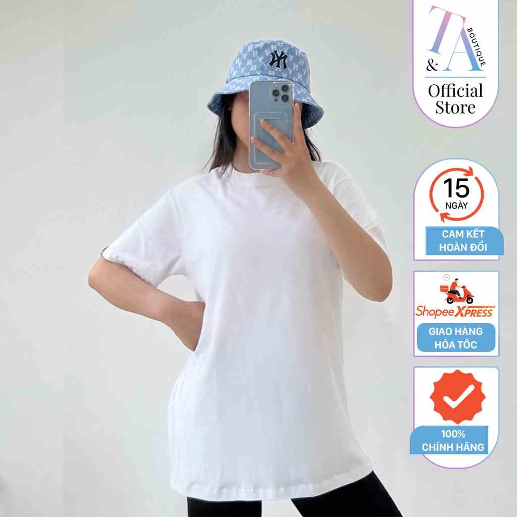 Áo thun nữ trắng trơn Crew-Neck T-shirt chất vải mềm , thoáng mát , co giãn ChiDu - TA021