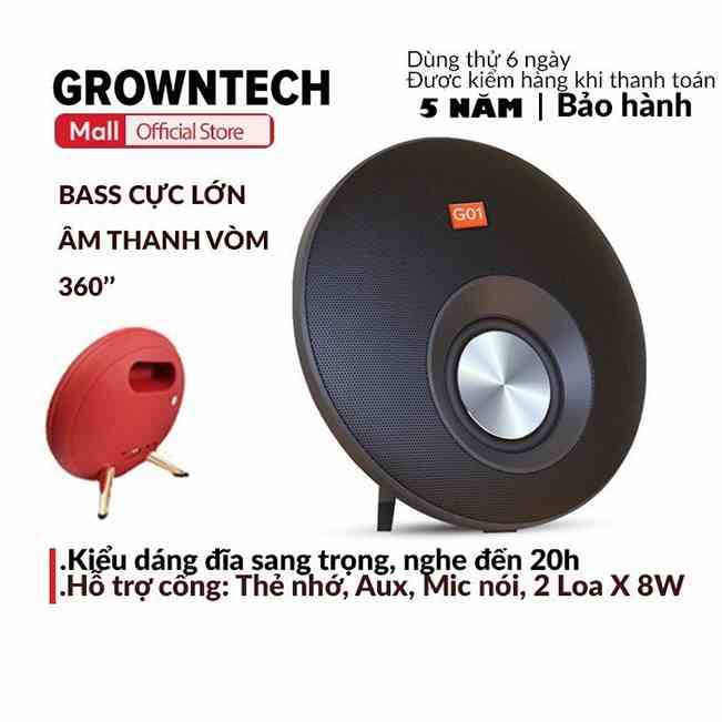 Loa nghe nhạc bluetooth GrownTech K4 Plus dòng xách tay kết nối không dây kèm jack 3.5 bảo hành 24 tháng