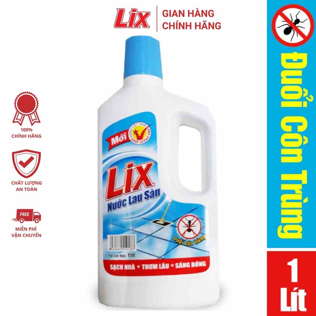 Nước lau sàn LIX đuổi côn trùng Chai 1L LD115 nước lau sàn sạch nhà thơm lâu sáng bóng an toàn ngát hương thơm