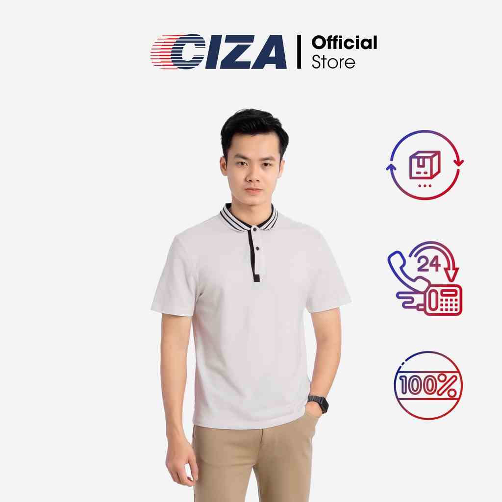 Áo polo nam cổ bẻ CIZA basic cộc tay vải cá sấu cao cấp phong cách trẻ trung size S M L XL size S M L XL  APNR70