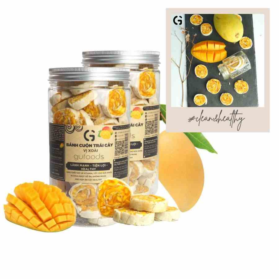 Combo 2 bánh cuộn trái cây GUfoods - Chua ngọt tự nhiên, Giàu vitamin C, Ăn vặt healthy, Tốt cho sức khoẻ