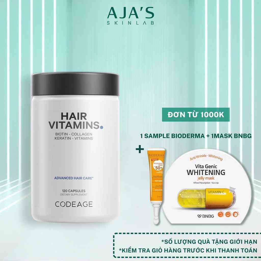 Viên uống kích thích mọc tóc, cải thiện nang tóc, dưỡng bóng CodeAge Vitamin Hair 120 Viên - AJAS SKINLAB