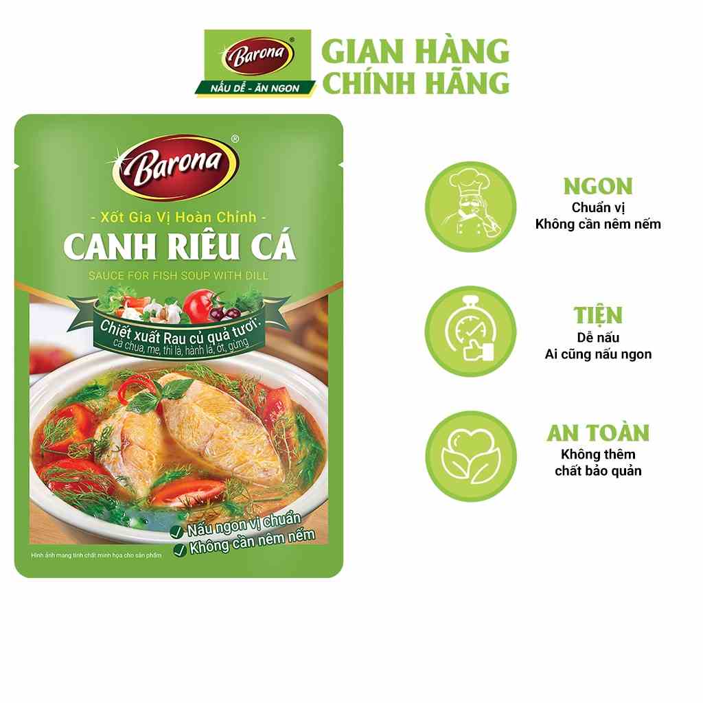 Gia Vị Canh Riêu Cá Barona 80g ướp ngon chuẩn vị không cần nêm nếm