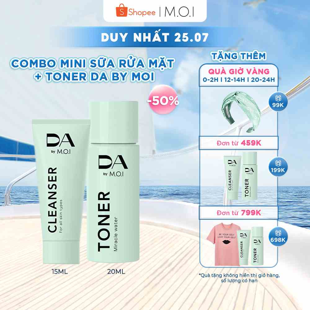 Combo Mini Sữa Rửa Mặt và Toner DA by MOI