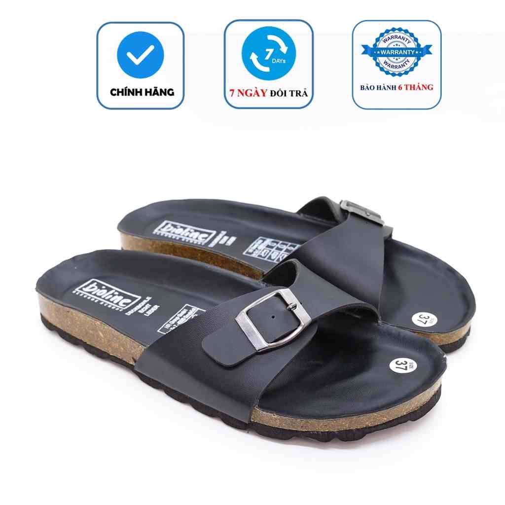 Mã PU08 - Dép công sở Birken Đế Trấu BIOLINE Official Thiết Kế Unisex Quai Cách Điệu Da PU