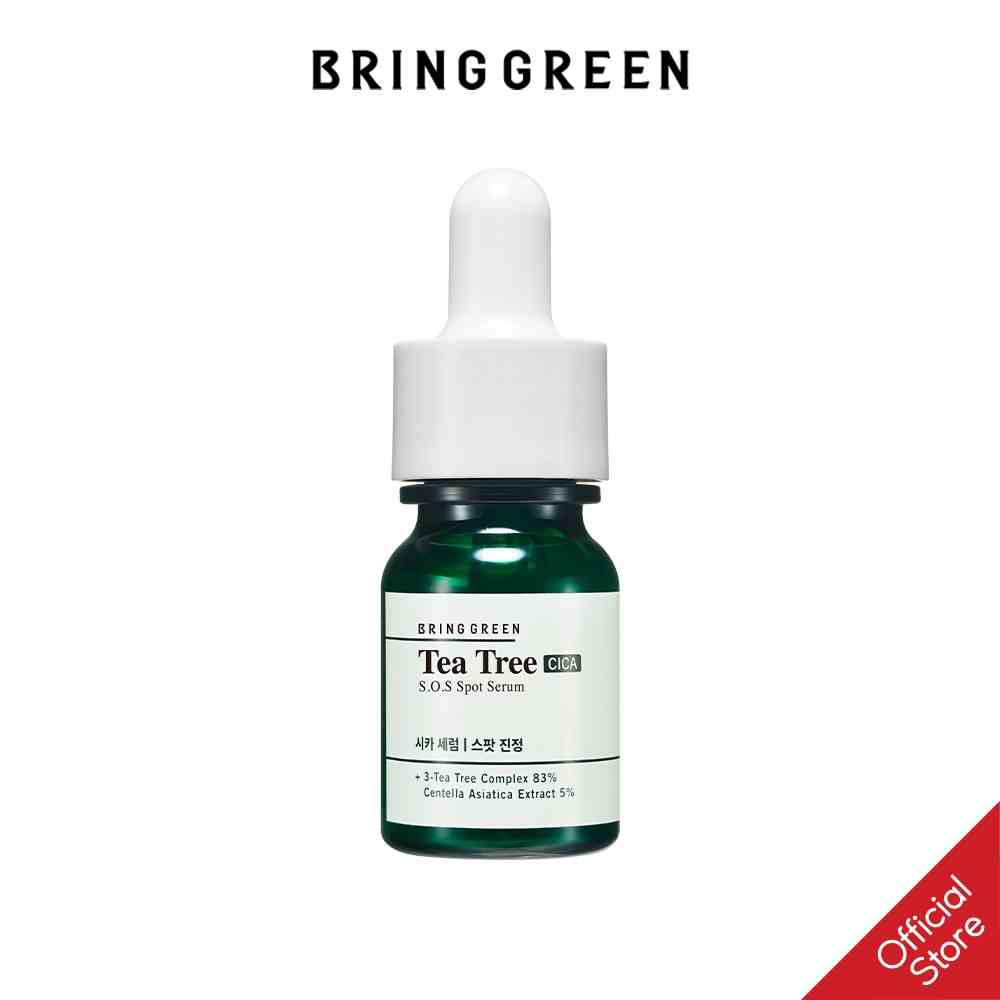 Tinh Chất Chấm Mụn Tràm Trà Bring Green Tea Tree Cica SOS Spot Serum 13ml Double Set (FOC Spot Patch)