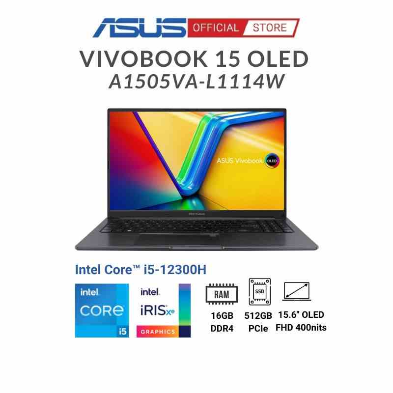 [Mã BMLTB35 giảm đến 35K đơn 99K] Laptop Asus Vivobook 15 OLED A1505VA-L1114W (Core i5-13500H & 15.6inch FHD)