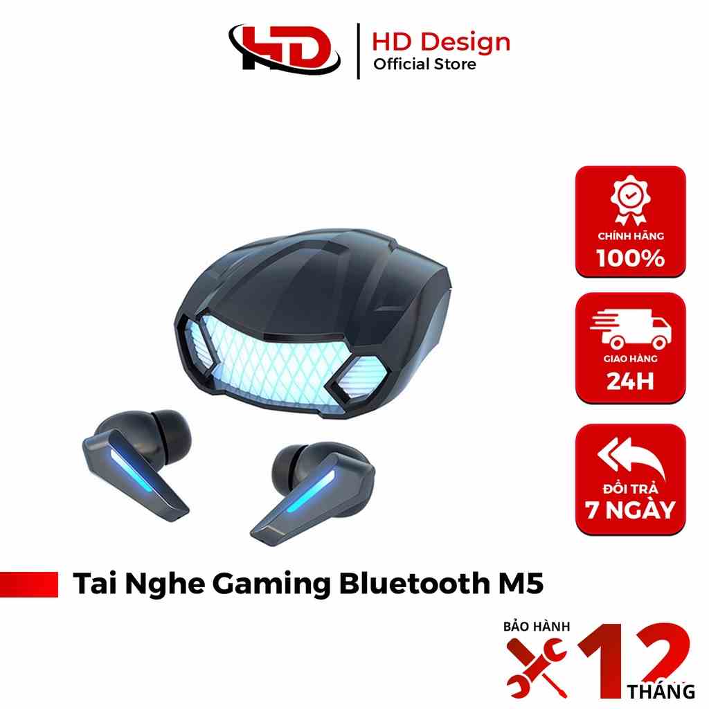 Tai Nghe Gaming Bluetooth V5.2 Autobot M5 - Độ Trễ Cực Thấp - Âm Bass Cực Căng - Chính Hãng HD Design