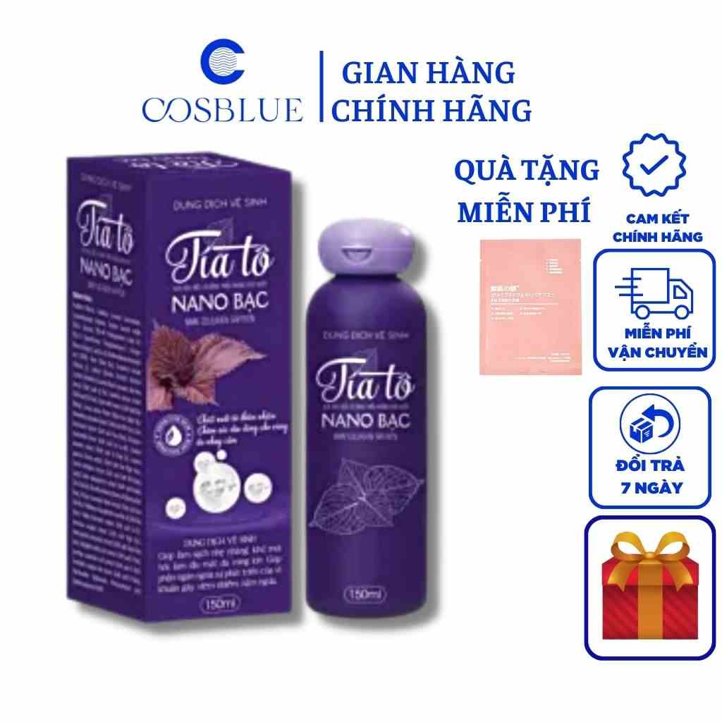 Dung dịch vệ sinh phụ nữ tía tô NANO bạc Hà 150ml , Làm sạch, khử mùi hôi, giữ mùi thơm vùng kín trong 24h