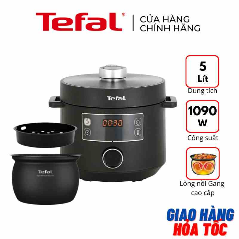 Nồi áp suất điện 5 lít đa năng Tefal Turbo Cuisine CY754830 1090W - Hàng chính hãng