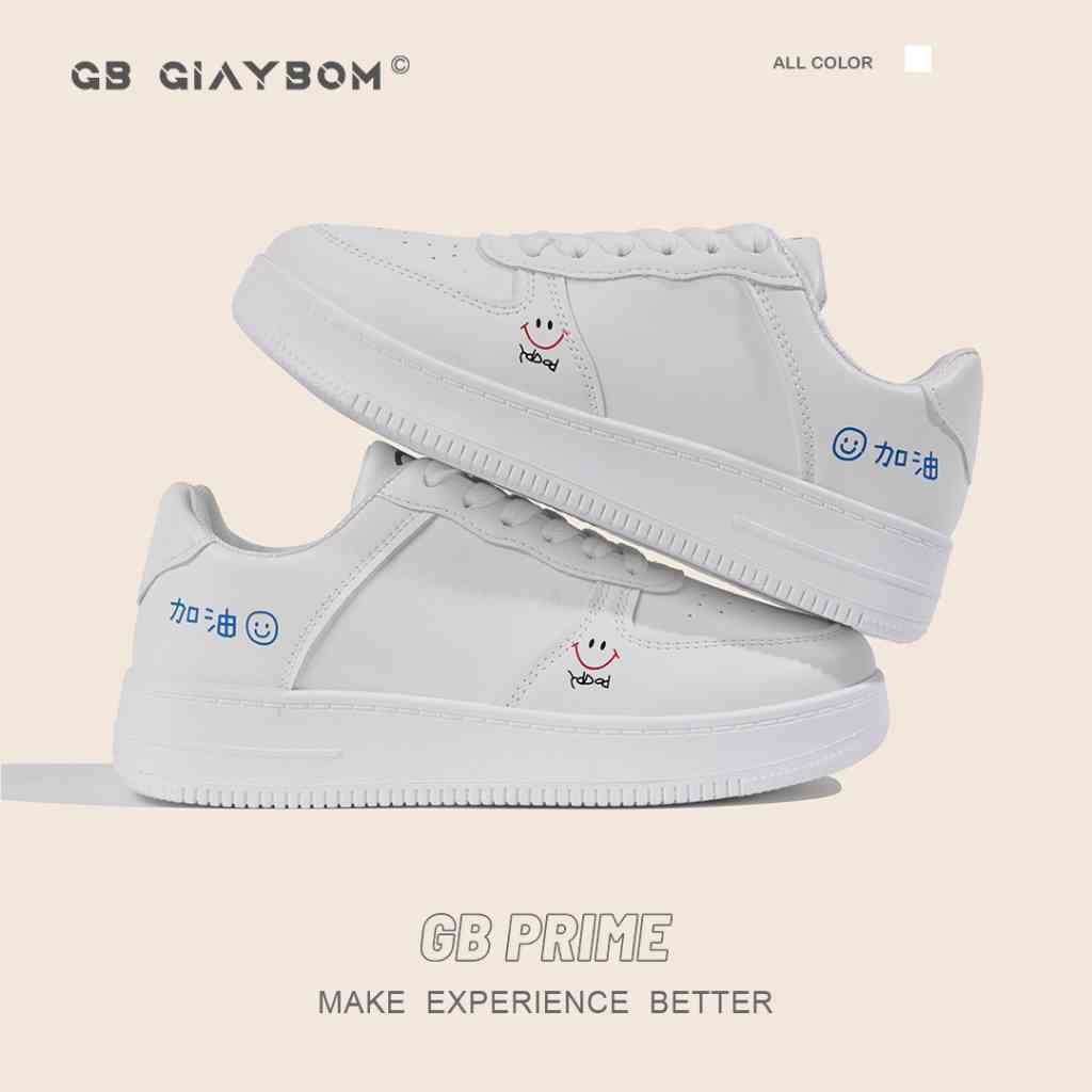 Giày Sneaker Nữ Đế Bằng Da Mềm Êm Chân Thích Hợp Đi Học, Làm, Chơi Màu Trắng GiayBOM GB Classics B1642