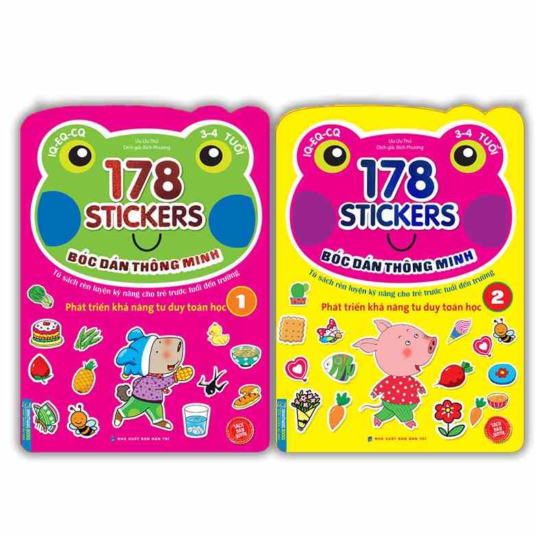 [Mã BMLTB35 giảm đến 35K đơn 99K] Sách-Combo 2c Bóc dán hình thông minh 178 sticker (3-4 tuổi) quyển 1 và quyển 2