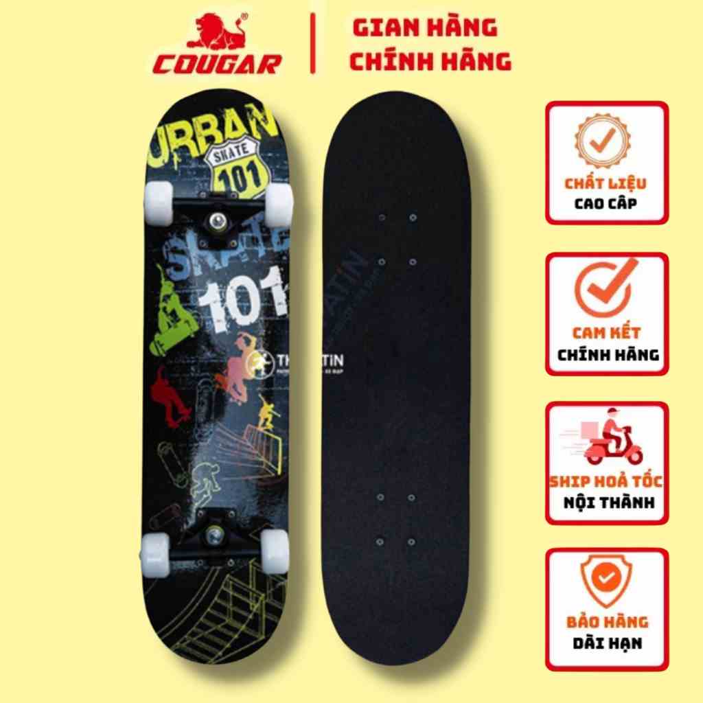 Ván Trượt Cougar- Skateboard Cao Cấp MH3108-1 Họa Tiết Năng Động, Chất Kiệu Gỗ Ép 7 Lớp Cao Cấp