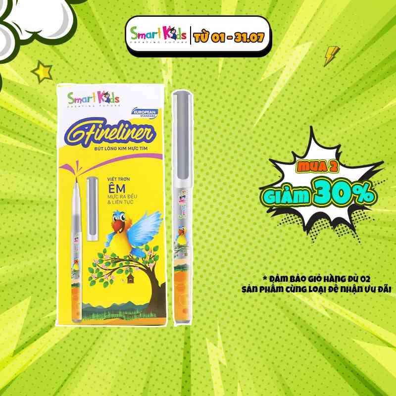 Bút lông kim Smartkids Fineliner mực tím SK-FL001PP (3 cây)