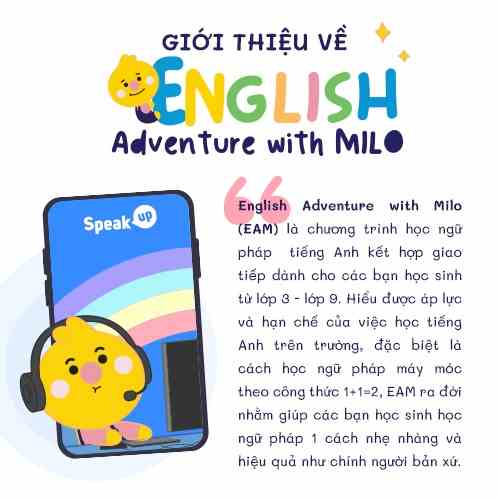 [Mã BMLTB200 giảm đến 100K đơn 499K] Toàn quốc [E-voucher] Khoá học English Adventure with Milo- HOCMAI