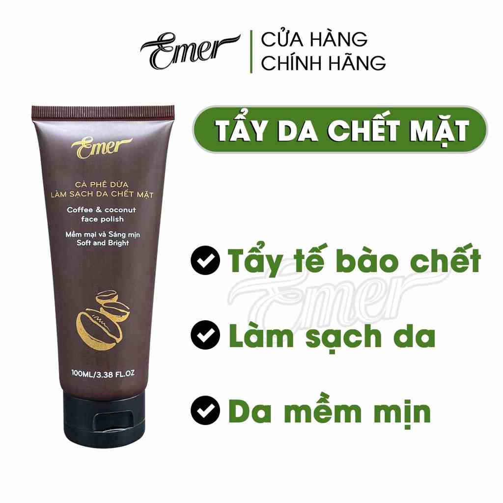 [Mã BMLTB35 giảm đến 35K đơn 99K] Tẩy tế bào chết mặt cà phê dừa Emer Garin 200ml làm sạch da chết mặt da sáng mịn