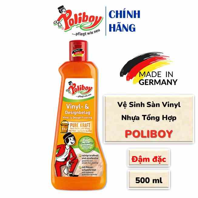 Nước Lau Sàn Vinyl Nhựa Tổng Hợp POLIBOY 500ml Giữ Màu Sắc, Không Để Lại Vệt