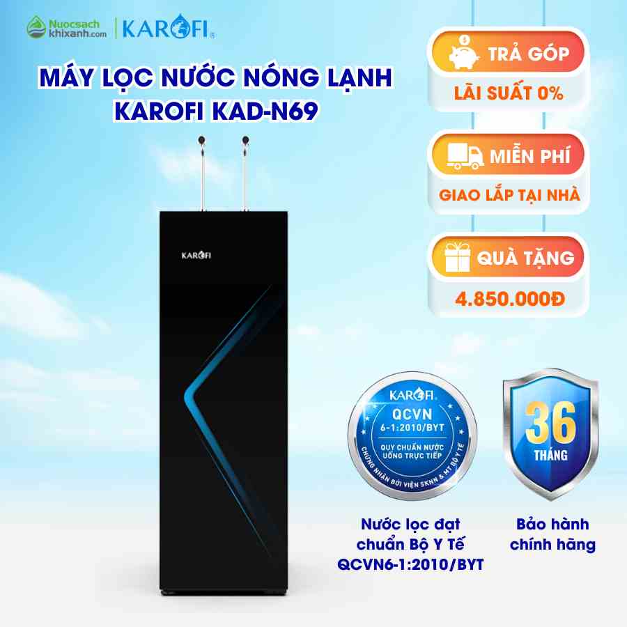 [Mã BMLTA35 giảm đến 35K đơn 99K] Máy lọc nước nóng lạnh Karofi N69 10 lõi - Hàng chính hãng, bảo hành 36 tháng