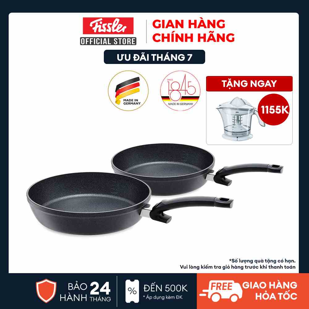 Bộ 2 chảo chống dính cao cấp Đức đáy từ Fissler Adamant Comfort 24cm&28cm hàng chính hãng 100% sản xuất tại Đức, an toàn