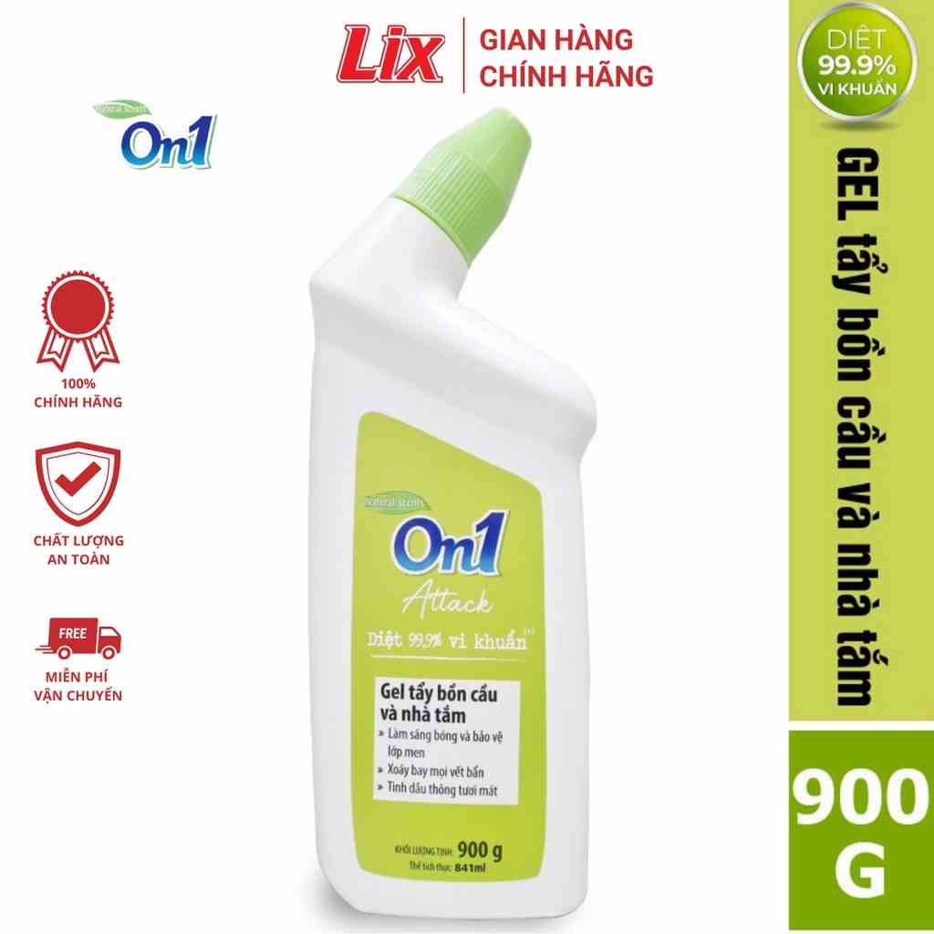 Gel tẩy bồn cầu và nhà tắm On1 dung tích 900G N0502, giúp diệt khuẩn 99,9 %, tẩy ố, làm trắng nhà tắm, bồn cầu hiệu quả