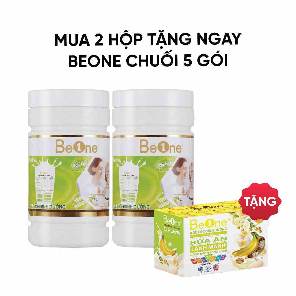 Combo 2 hộp Bột ngũ cốc dinh dưỡng BEONE giảm cân, tăng cân, lợi sữa Vị truyền thống hộp 500gr